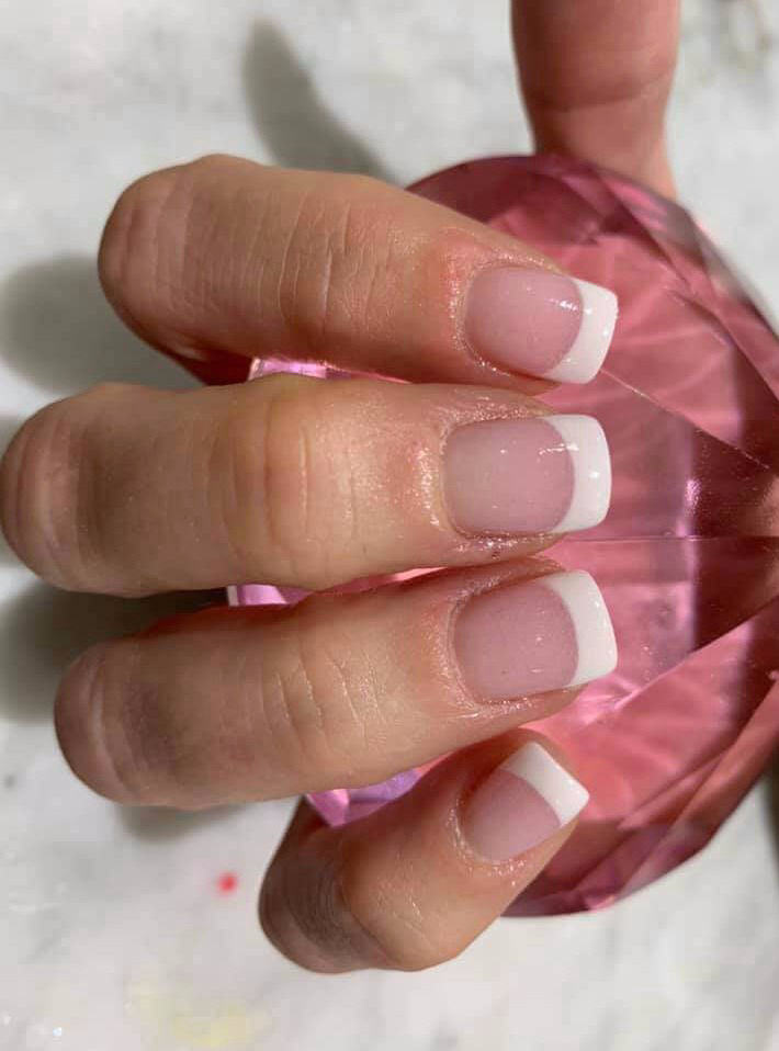 pink and white nails
